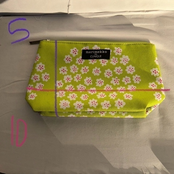 Marimekko for Clinique Bag Makeup Holder Cometic Bag Floral Zipper Pouch Carrier - Picture 3 of 7